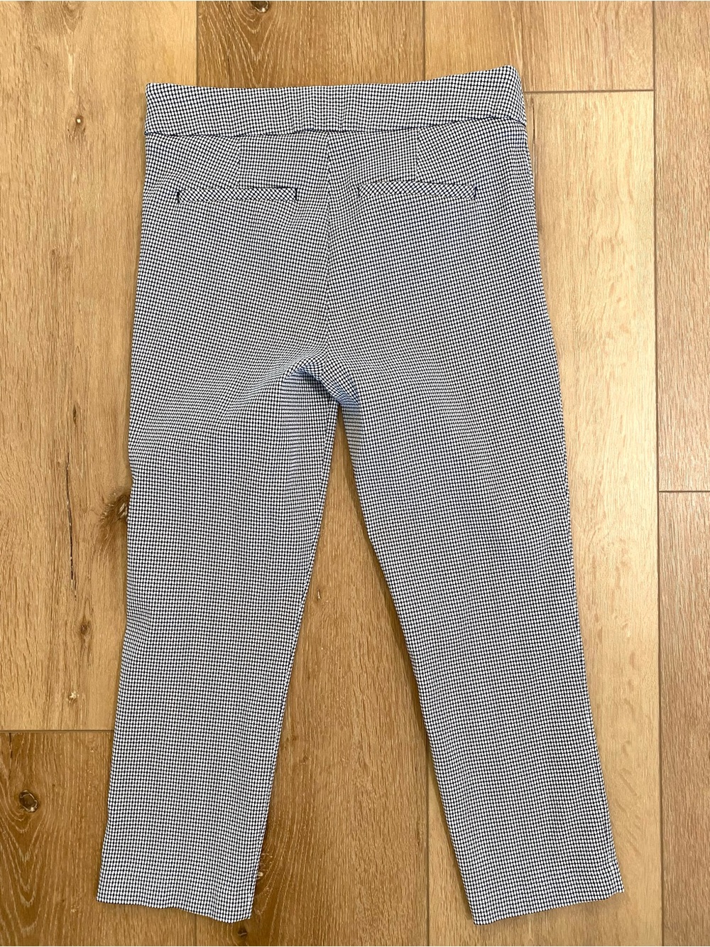 Adrienne Vittadini Business Casual Stretch Crop Pants Checkered Retro Size 10 - Picture 3 of 8